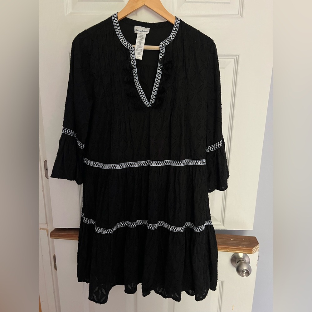 Tommy Bahama Black Dress with White Trim